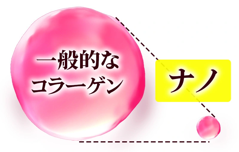 一般的なコラーゲンとナノレベルのコラーゲン