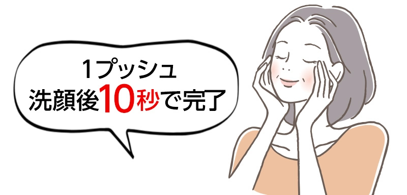 １プッシュ洗顔後10秒で完了